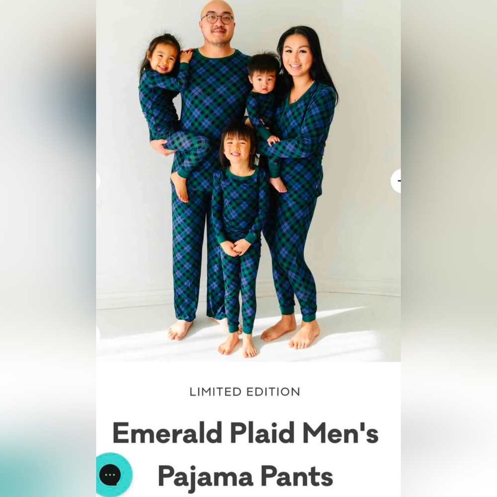 Little Sleepies Men's Emerald Plaid Pajama Pants Size Large